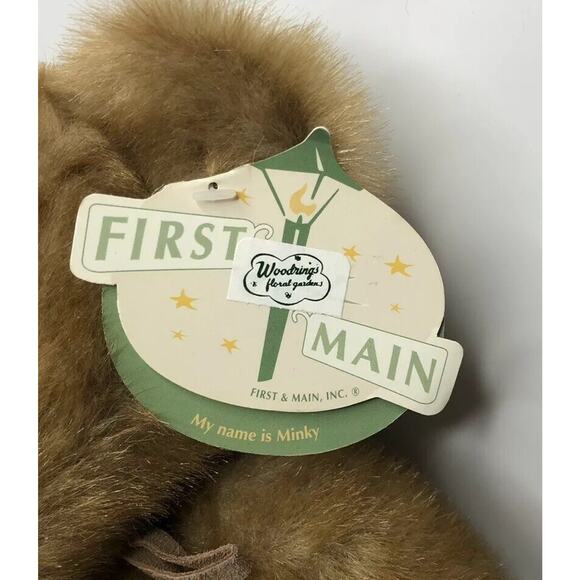 NEW First & Main Minky Faux Brown Mink Stuffed Teddy Bear Plush Corduroy Paws - Picture 3 of 11
